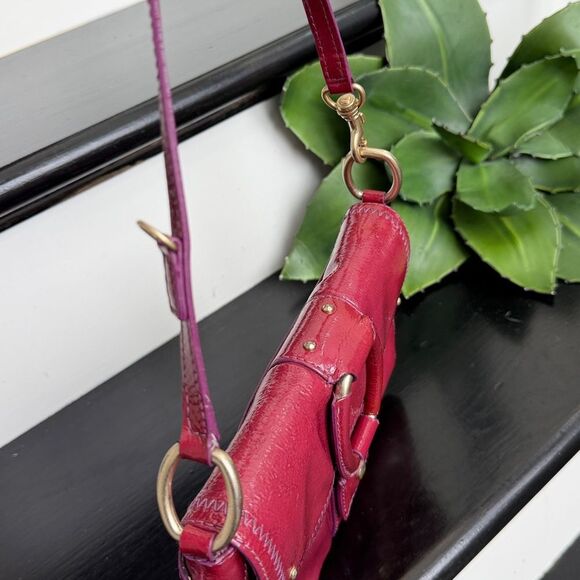 Sigrid Olsen genuine leather shoulder purse berry red handbag purse - Picture 5 of 12